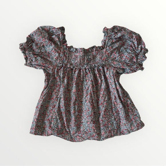 Doen Frances Short Sleeve Square Neck Floral Top xsmall - Picture 5 of 11